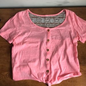 Cute pink button down